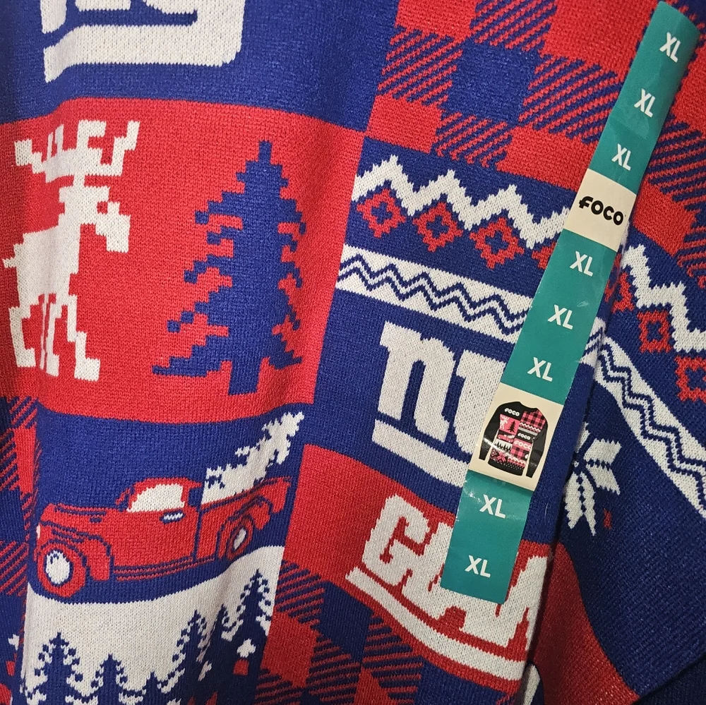 NEW NFL Sweater Mens Size X Large New York Giants Ugly Holiday Sweater FOCO